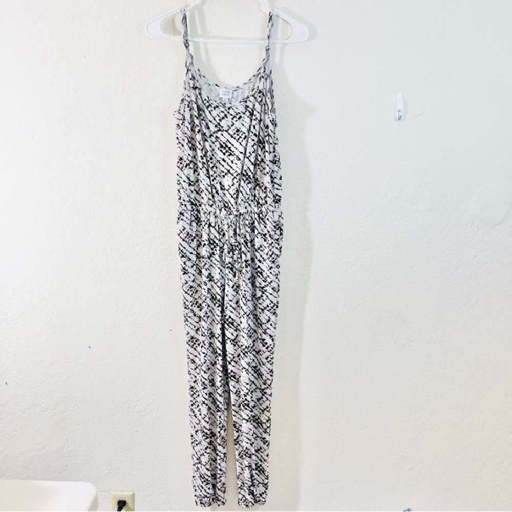 EVEREVE Peyton Jensen Elastic Waistband Snake Print Women Jumpsuit M Pockets